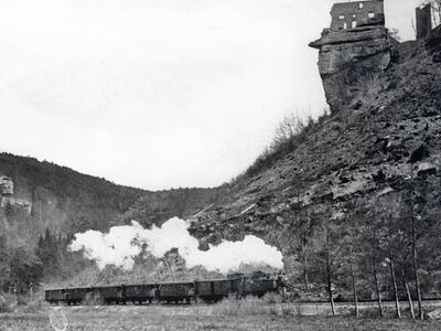 Bild vergrößern: Kuckucksbahn zwischen Erfenstein und Spangenberg 1930er Jahre